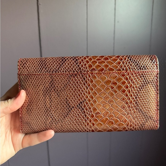 Faux Snake Print Wallet – Red Interior – Multi-Card Slots - Picture 5 of 5